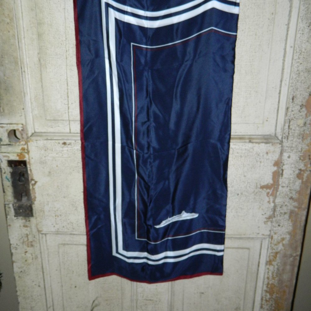 Vintage Reine Seide Nautical Cruise Boat Scarf